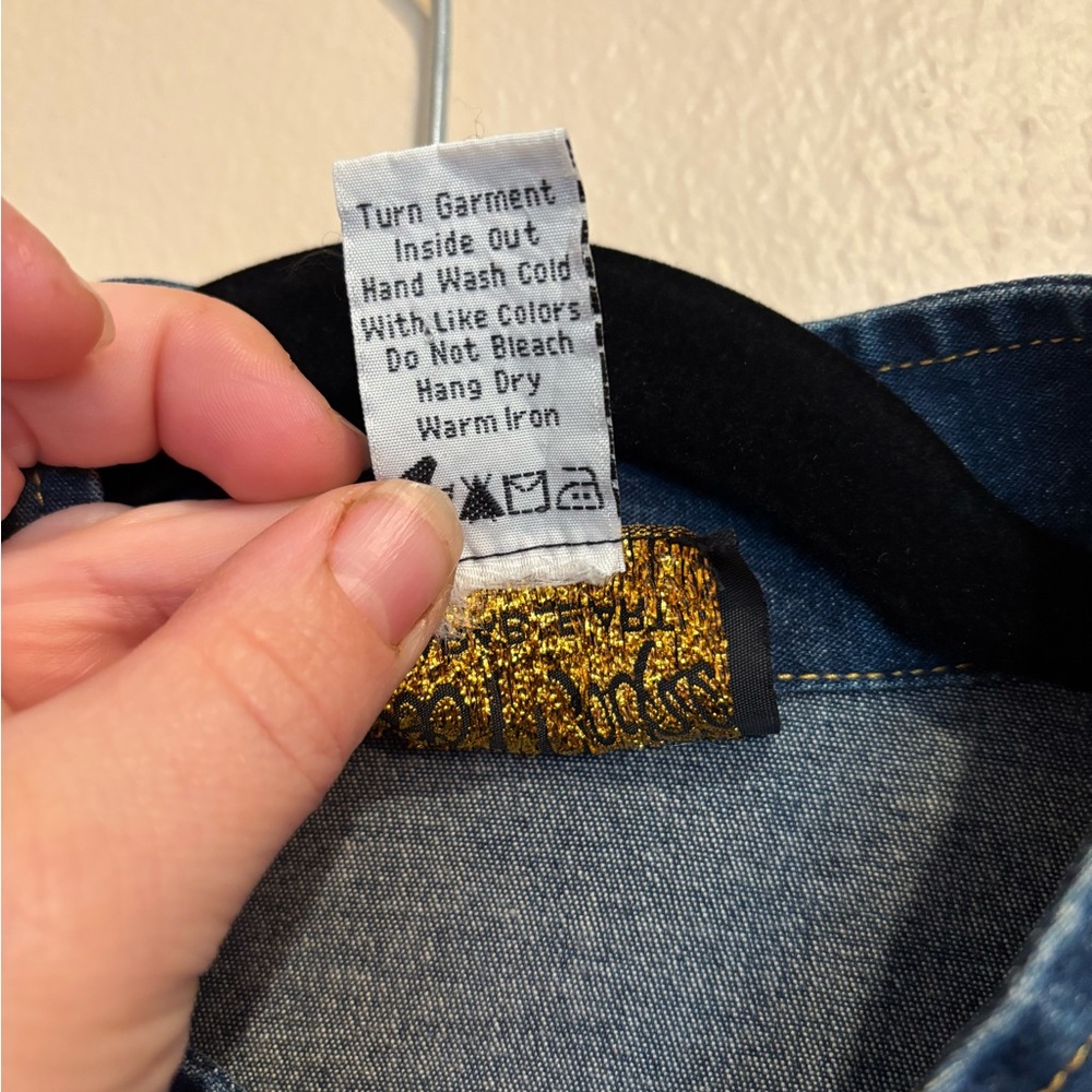 Vintage Bob Mackie Marching Band Embroidered Zipper Denim Jacket, America size L - Picture 4 of 9